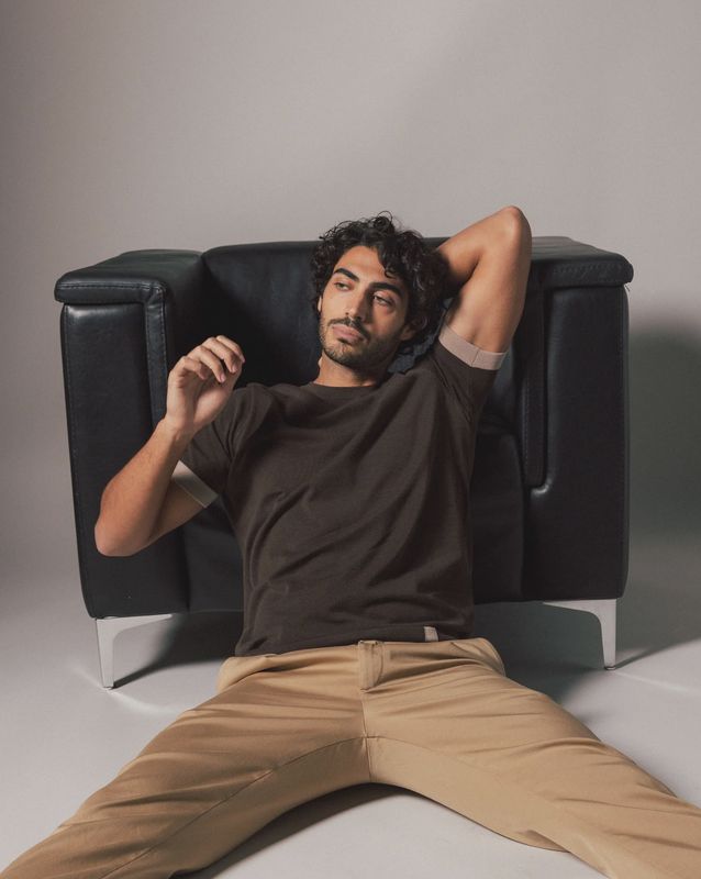 Mos mosh MMGJustin Crew Neck Knit Chocolate Brown