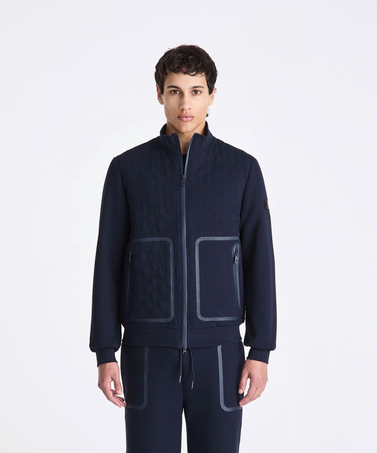 Peuterey Kyarr Bomber jacket with wave quilting navy