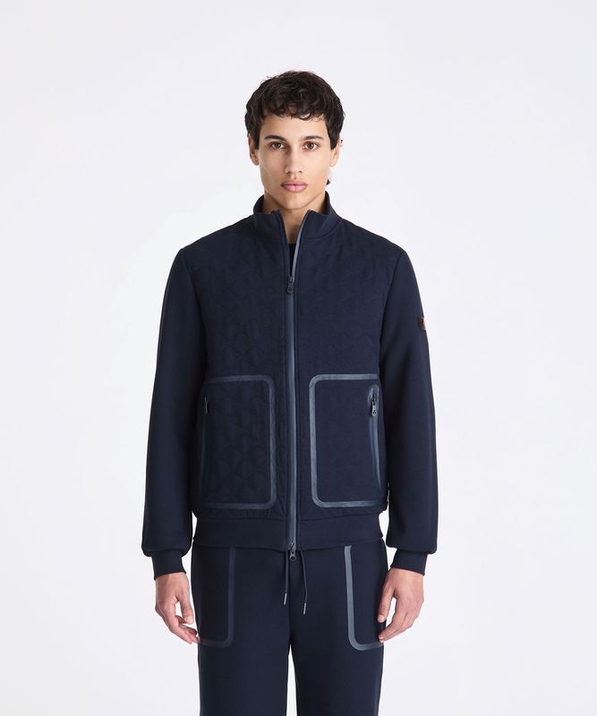 Peuterey Kyarr Bomber jacket with wave quilting navy