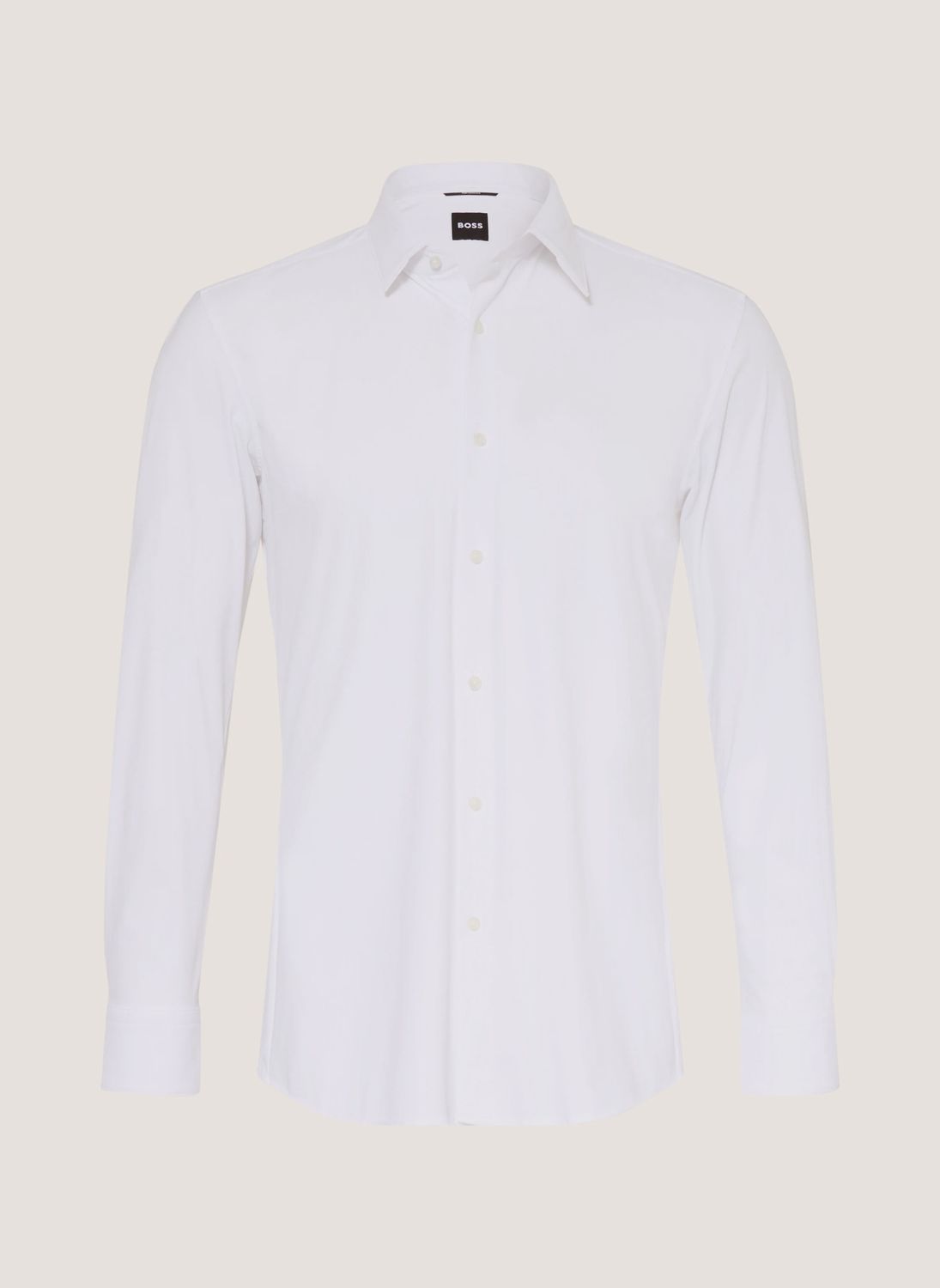 Hugo Boss Slim-fit overhemd van hoogwaardige stretchjersey wit