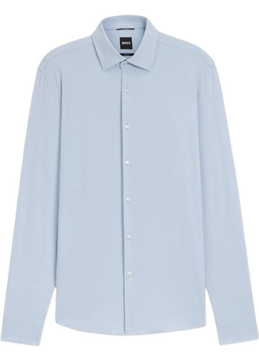 Hugo Boss Slim-fit overhemd van hoogwaardige stretchjersey