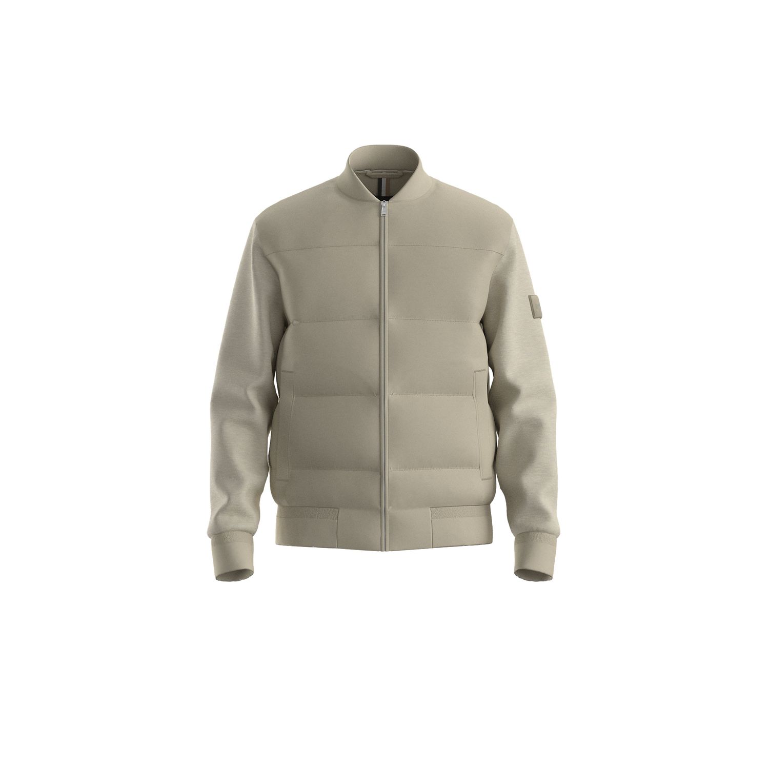 Hugo BossHugo Boss Sweatshirt met rits en gewatteerde voorkant beige