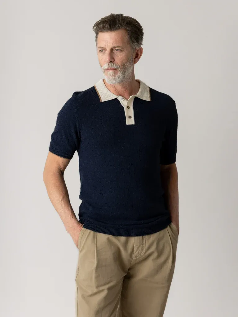 Mos mosh G Francesco Polo Knit dune dinkeblauw