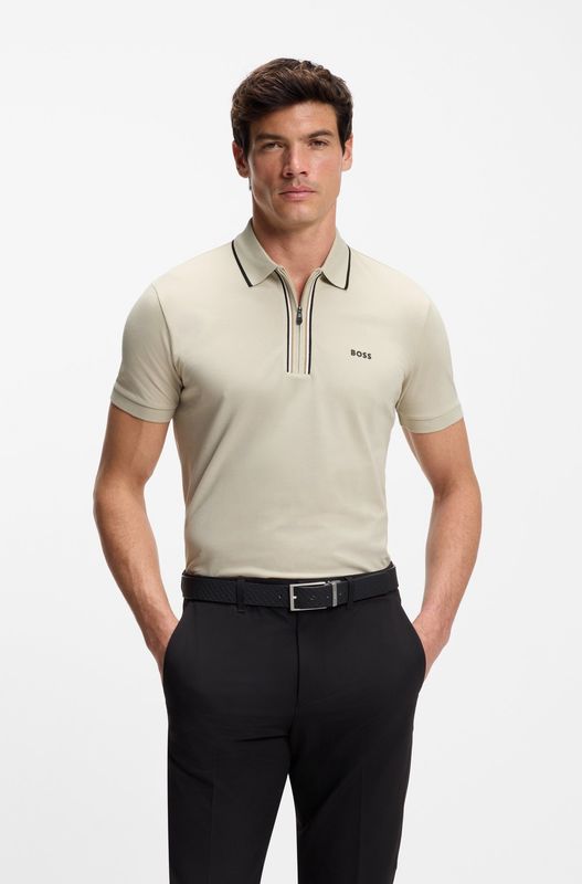 Hugo boss Active Slim-fit polo van vochtafvoerende stretchkatoen