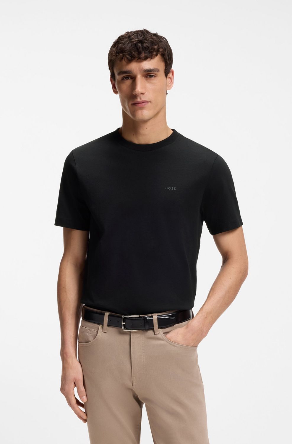Hugo boss T-shirt van katoenen jersey met logodetail
