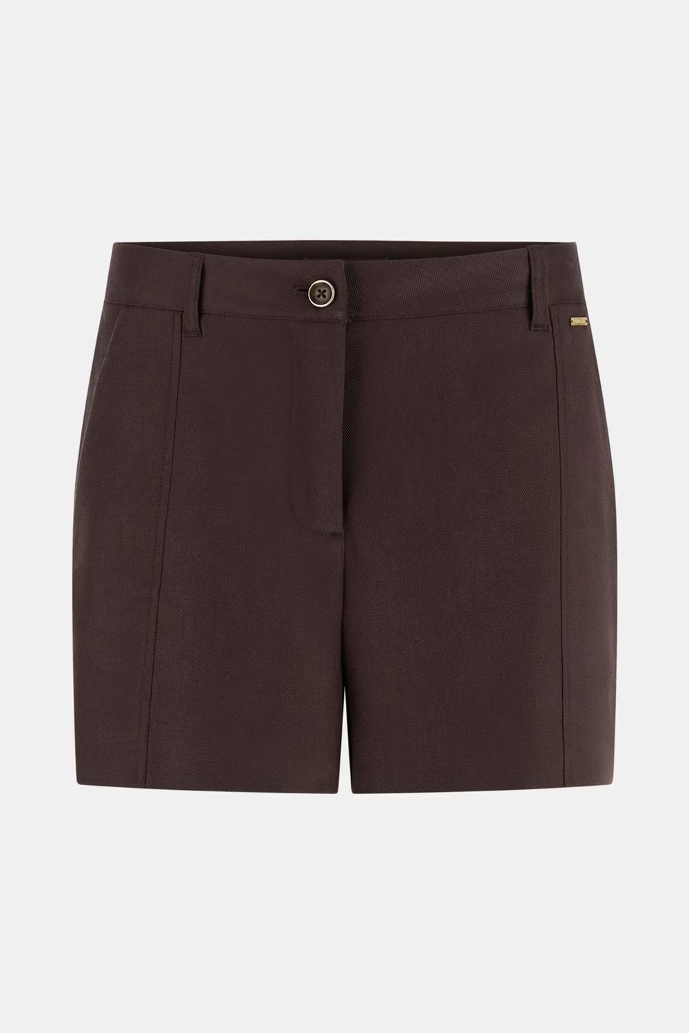 Guess Korte broek linnenmix bruin