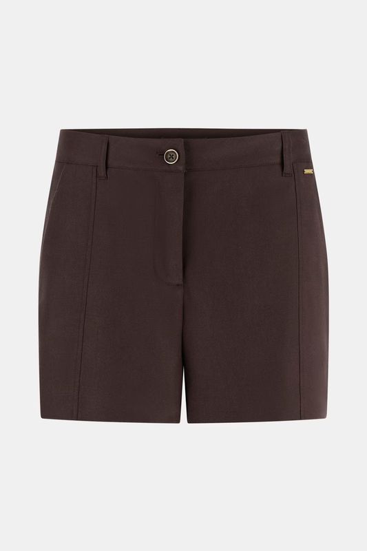 Guess Korte broek linnenmix bruin