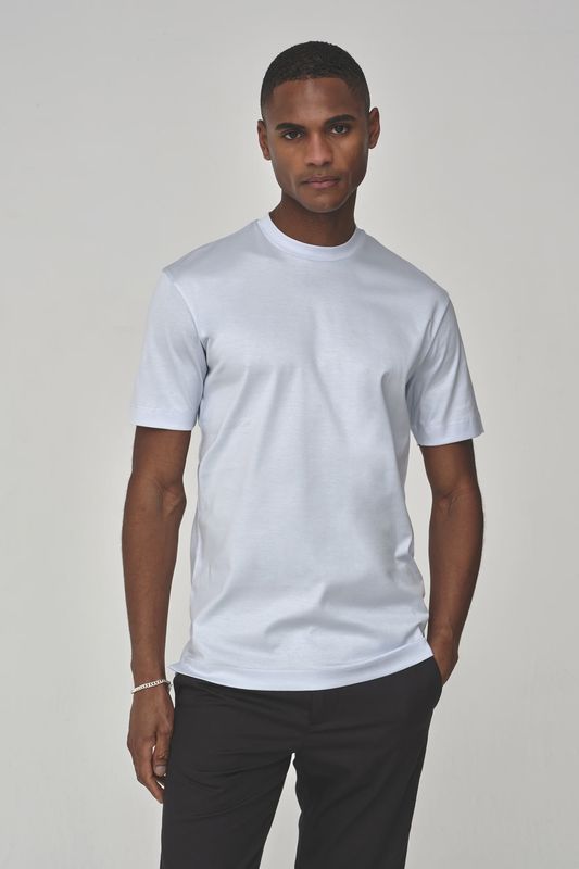 Valenza Interlock Supima T-Shirt | Hemels Blauw