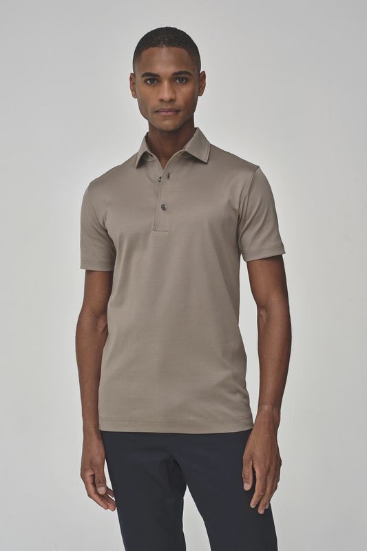 Valenza Supima Polo Schiller Collar Korte Mouwen | Loodgrijs