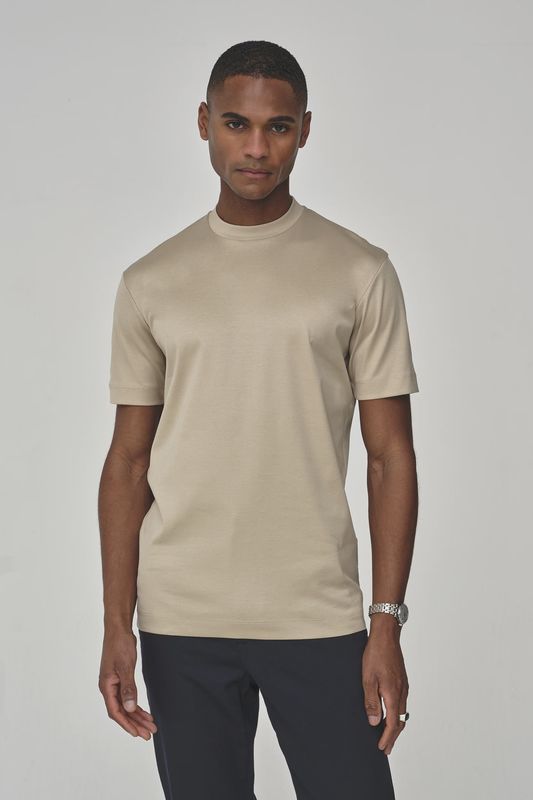Valenza Interlock Supima T-Shirt | Beige