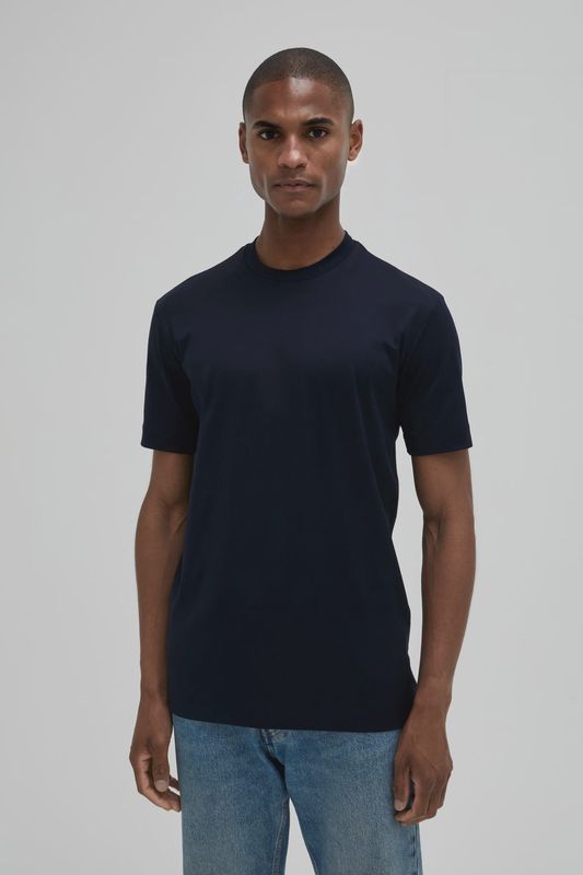Valenza Interlock Supima T-Shirt | Marineblauw