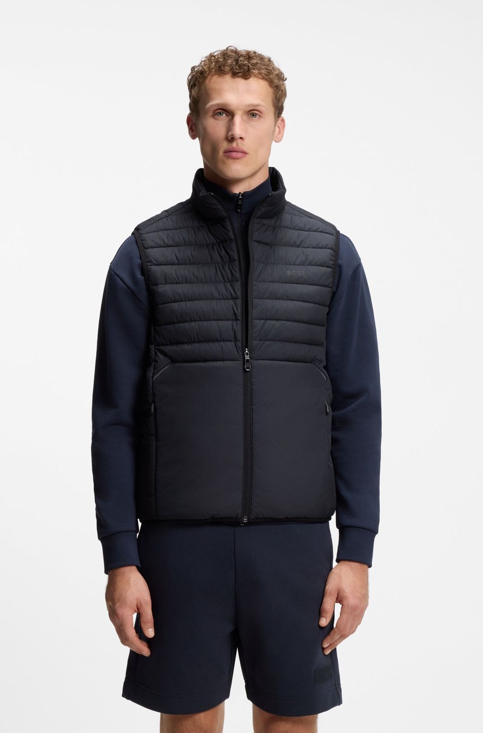 Hugo boss Waterafstotende bodywarmer met decoratieve reflecterende accenten