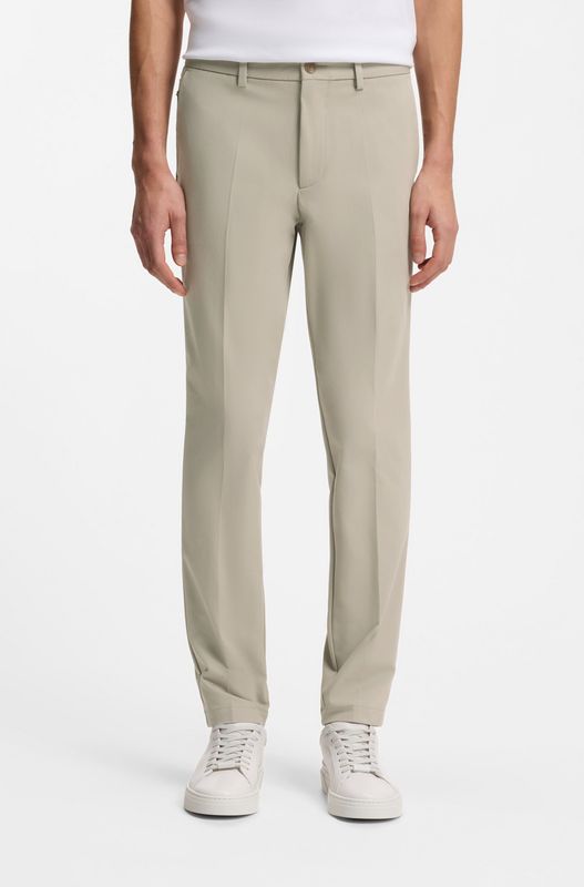 Hugo boss Slim-fit broek van een katoenmix met stretch olijf