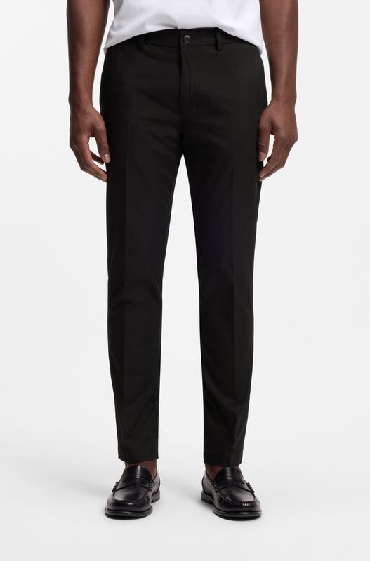 Hugo boss Slim-fit broek van een katoenmix met stretch zwart