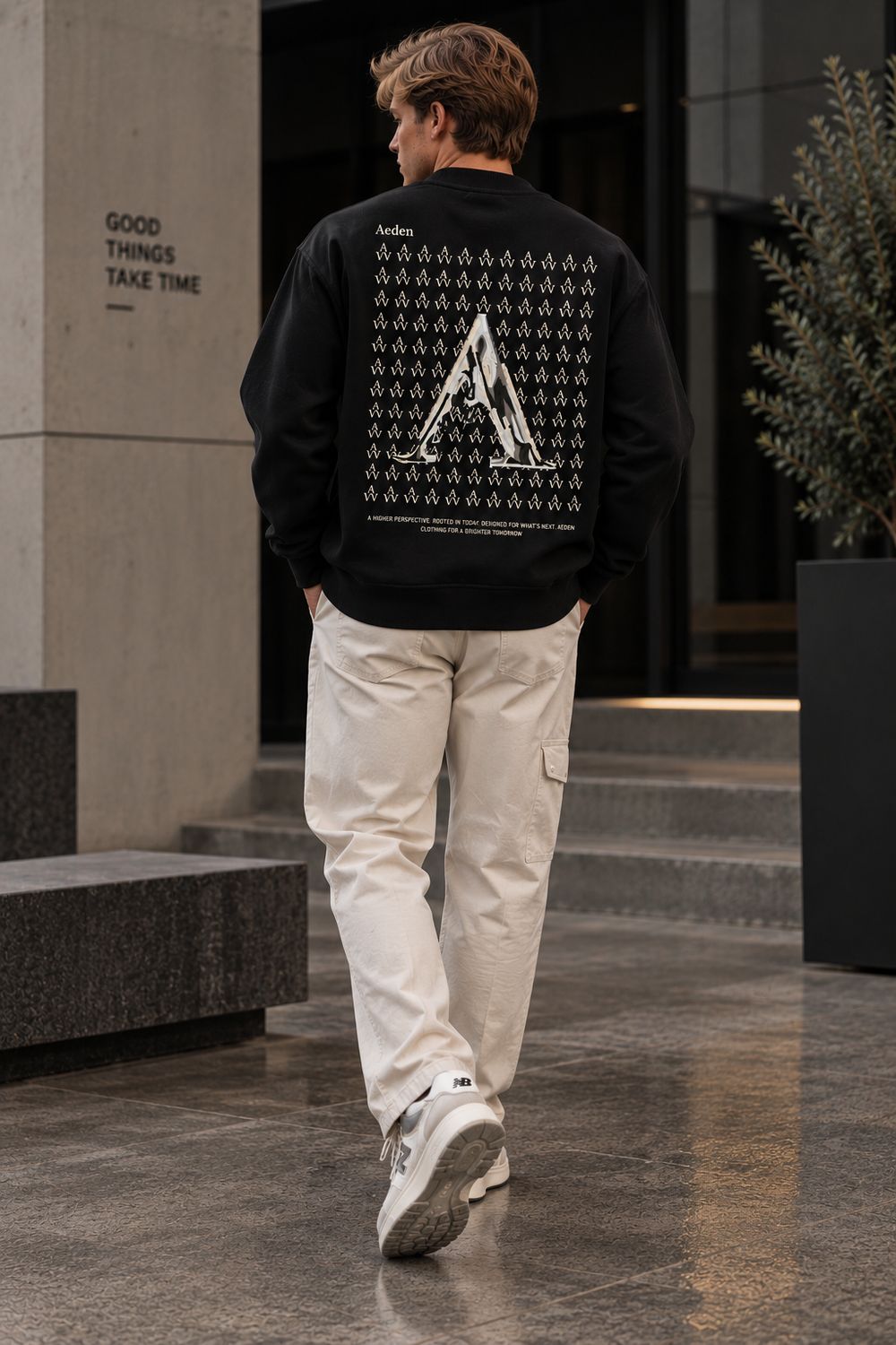 Aeden wave sweater zwart