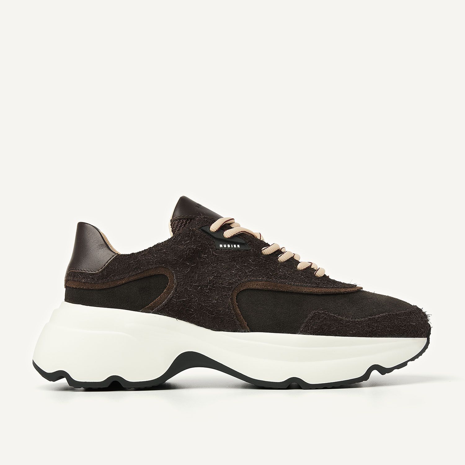 Nubikk Ross Zay Bruine Hairy Sneakers voor Dames