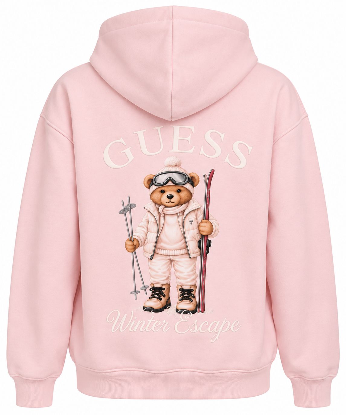 Guess Winter Bear Hoodie – Lichtroze