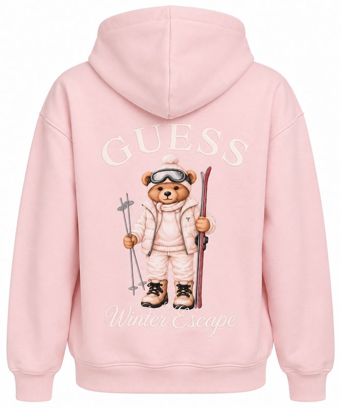 Guess Winter Bear Hoodie – Lichtroze