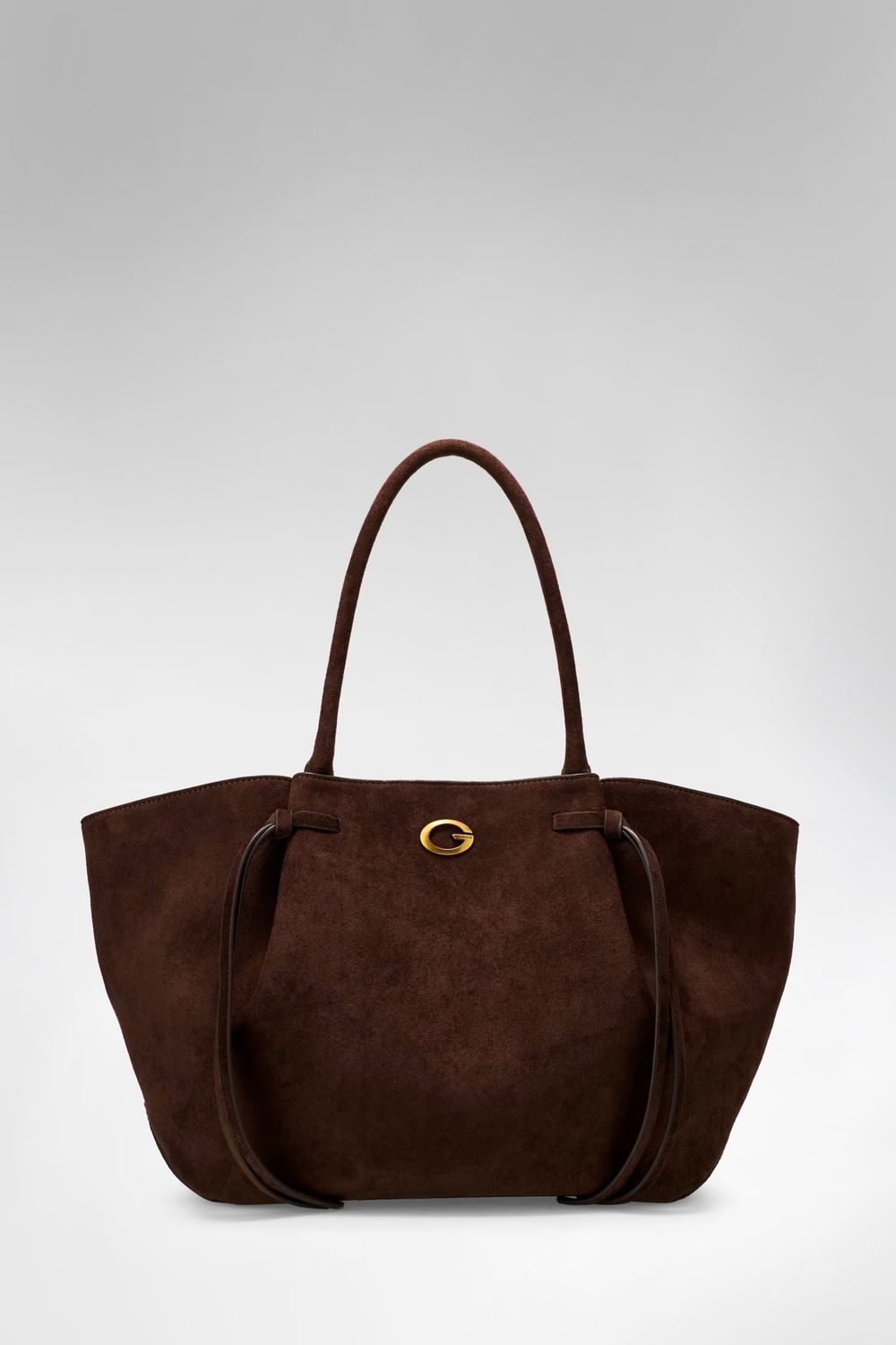 Guess Allegra Suède Tote Tas bruin