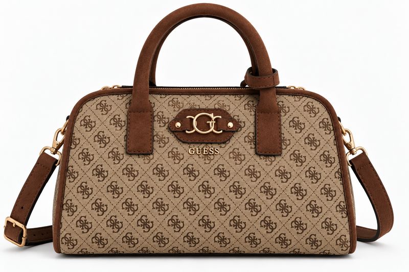 GUESS Monogram Handtas – Beige/Bruin