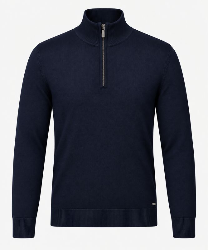 Markup Italiaanse Rits Trui –  Navy