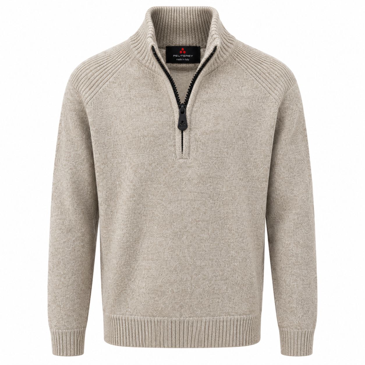 PEUTEREY BRAILLE GRS – Mouliné Wool Sweater with Half Zip