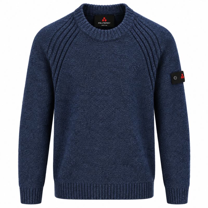 PEUTEREY ITOKAWA GRS – Mouliné Wool Blend Knit Sweater Navy