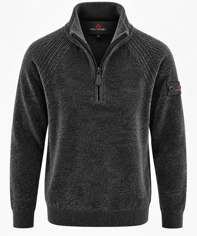 Peuterey CRIVELLI – Plain Chenille Sweater met Half Zip