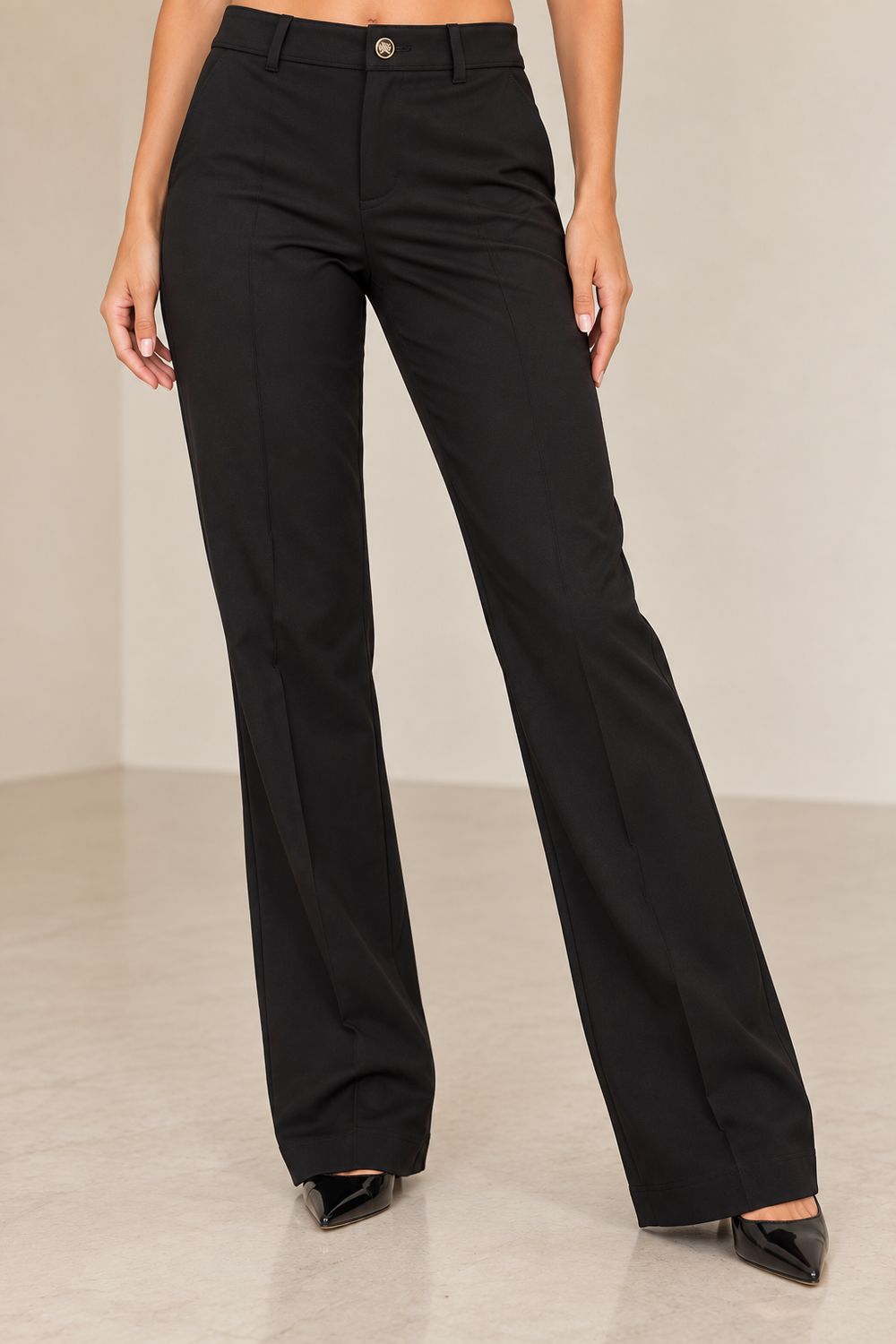 Guess  Zwarte Pantalon met Gouden Details