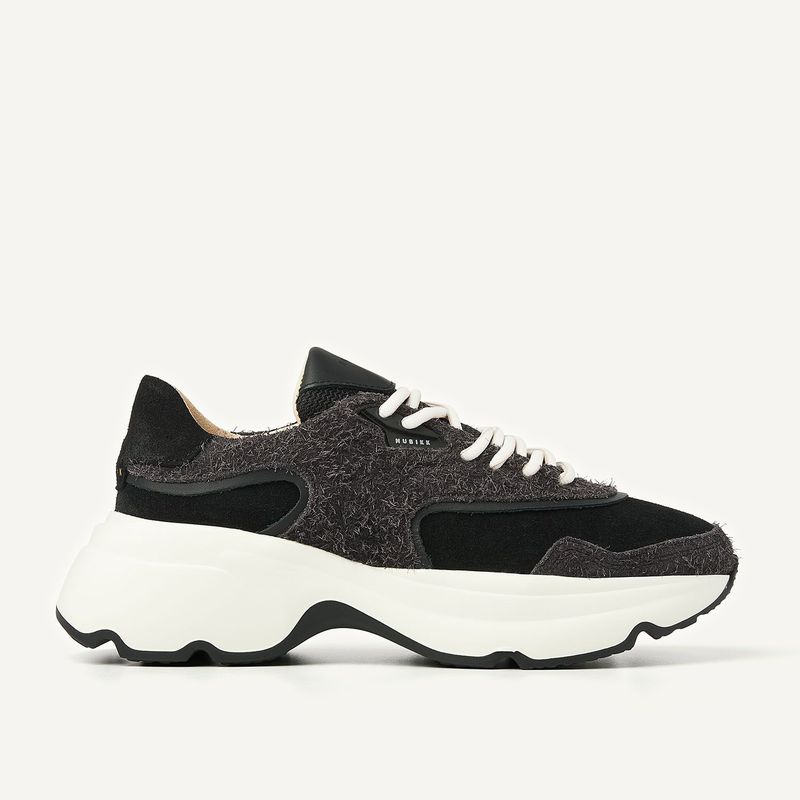 Nubikk Ross Zay Zwarte Hairy Sneakers voor Dames