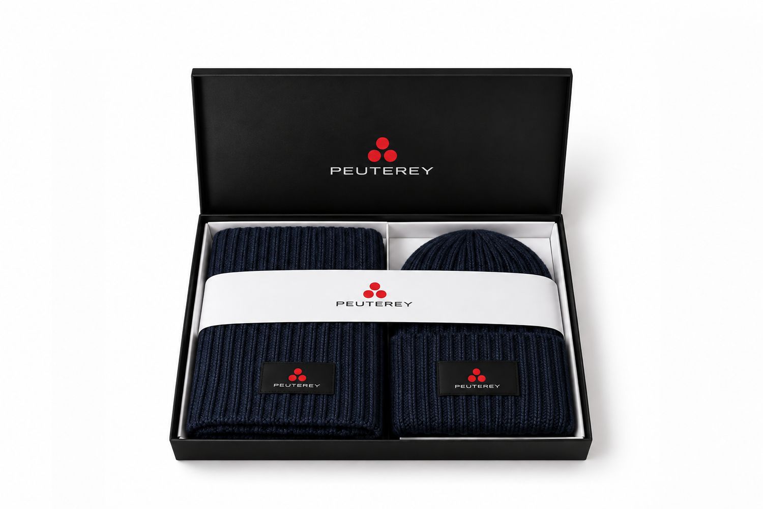 Peuterey Muts &amp; Sjaal Set – Donkerblauw