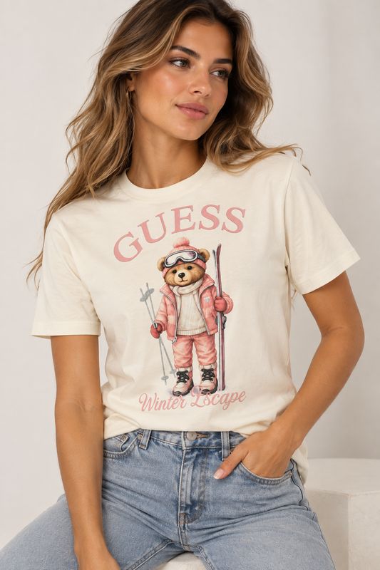 Guess Winter Bear T-Shirt – Crème