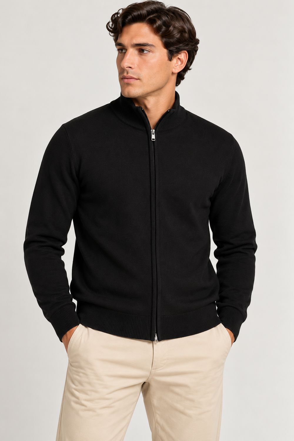 Markup Man Viscose Vest Zwart – Full Zip
