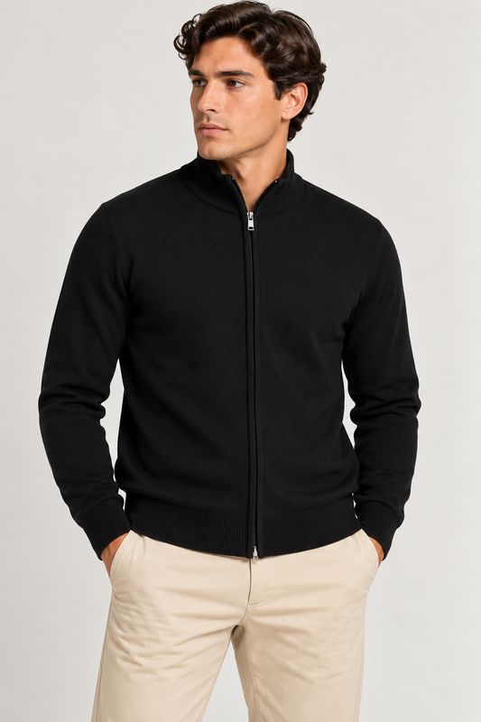 Markup Man Viscose Vest Zwart – Full Zip8059864001755