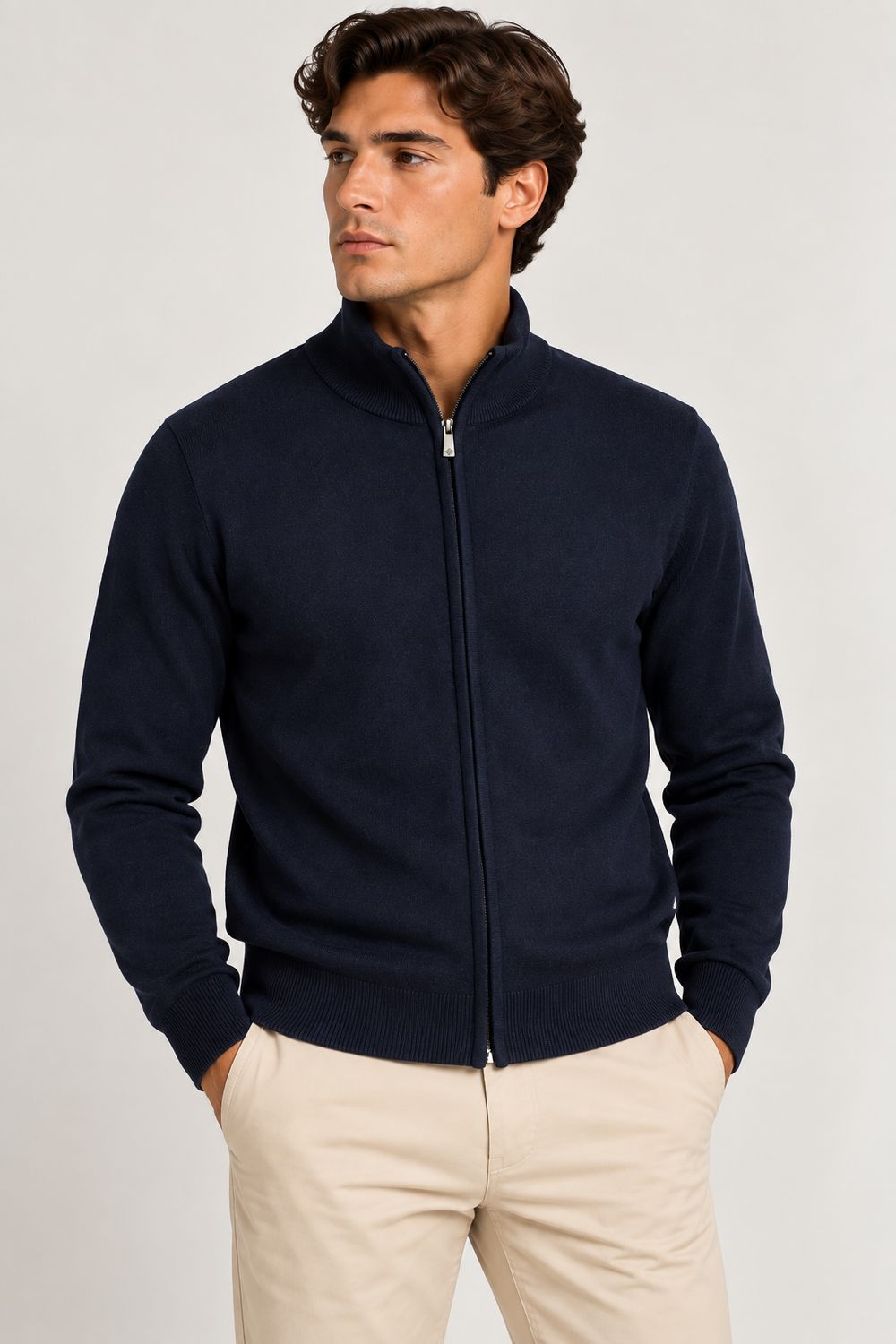 Markup Man Viscose Vest Donkerblauw – Full Zip