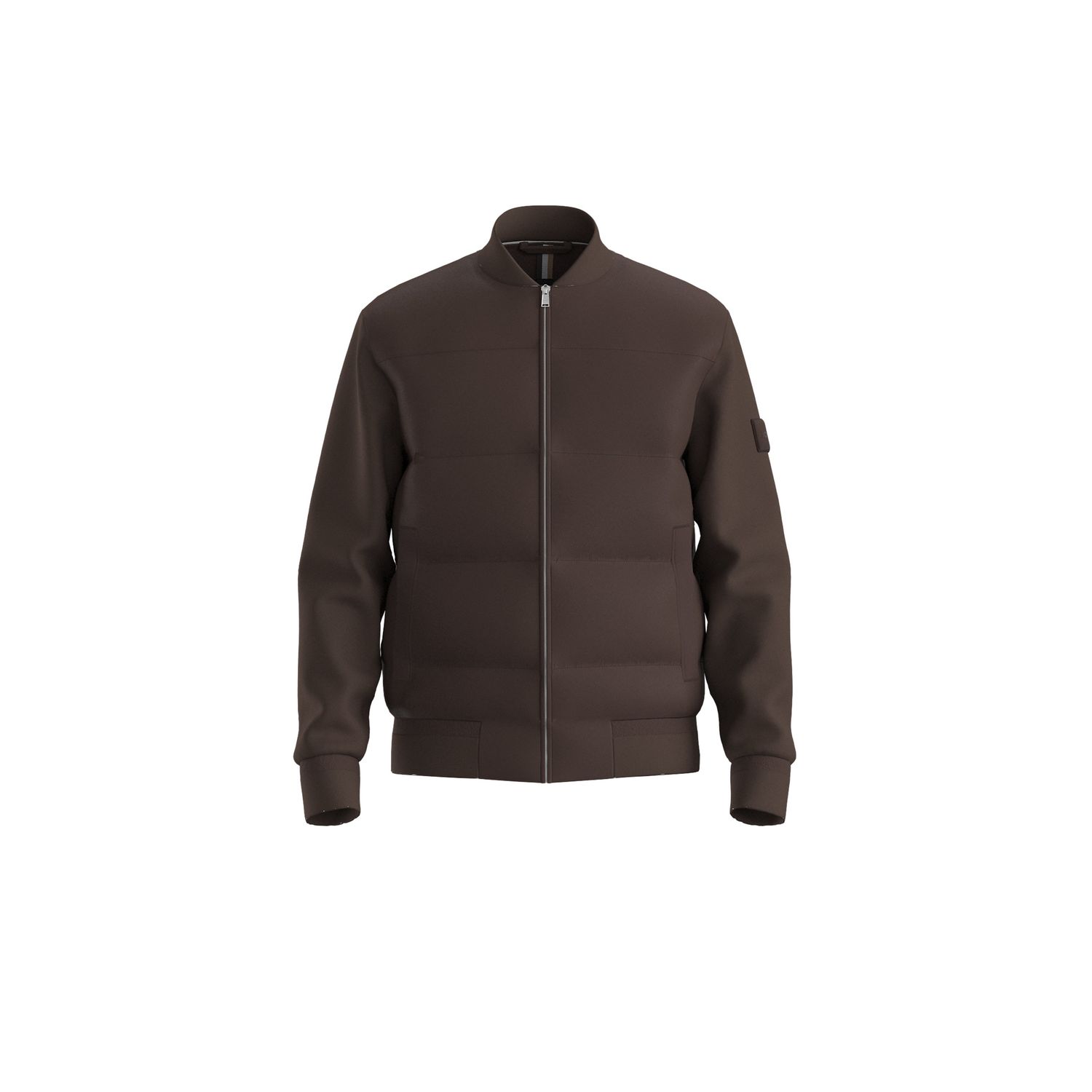 Hugo Boss Sweatshirt met rits en gewatteerde voorkant bruin