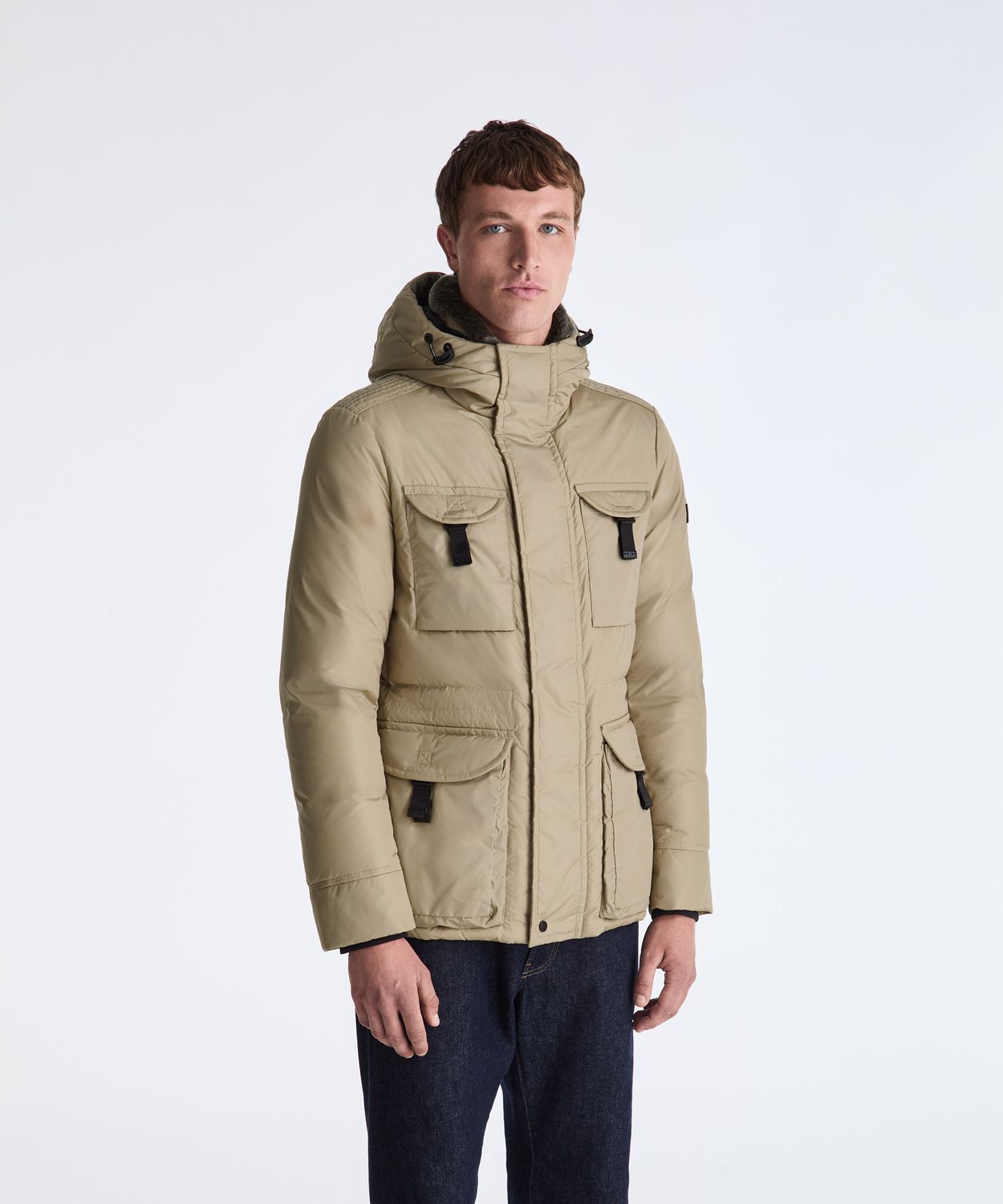 Peuterey RONNIE NBE – Glanzende winterjas Taupe