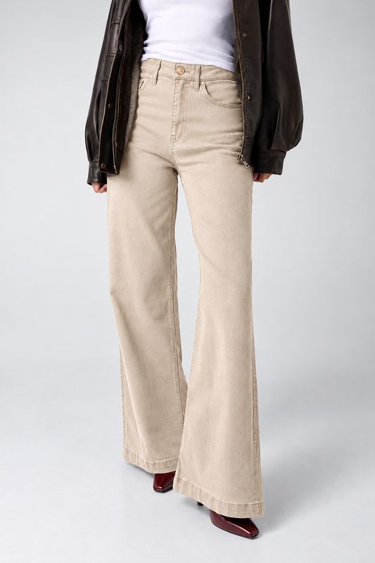 GUESS Jeans met Brede Pijpen – Licht Zand