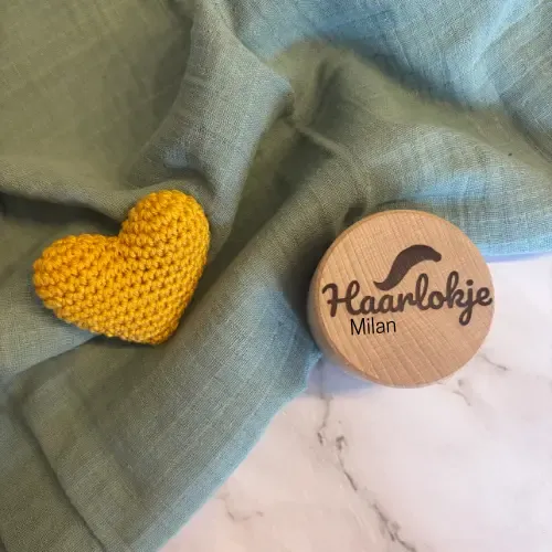 Haarlok Doosje – Gepersonaliseerd Bewaardoosje voor Eerste Haarlokje