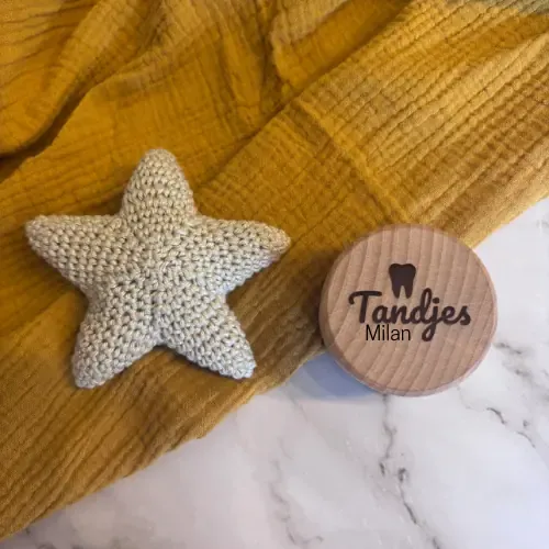 Tandendoosje – Houten Bewaardoosje voor Eerste Tandjes met Naam