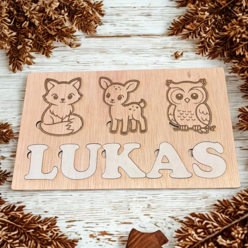 XL Naam Puzzel - Bosdieren