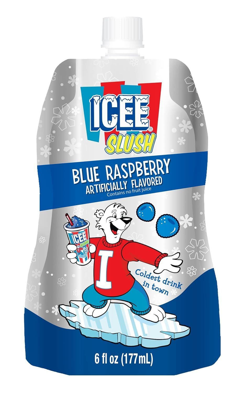 Icee Slush Blue Raspberry 6 fl oz Pouches -  12 Pack