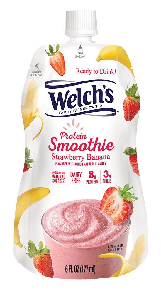 Welch's Strawberry Banana Ready To-Drink Protein Smoothie, 6 fl oz, 12-Pack