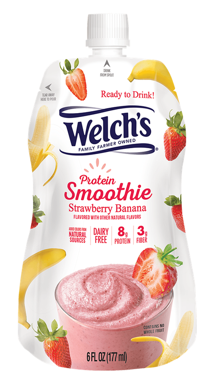 Welch's Strawberry Banana Ready To-Drink Protein Smoothie, 6 fl oz, 12-Pack