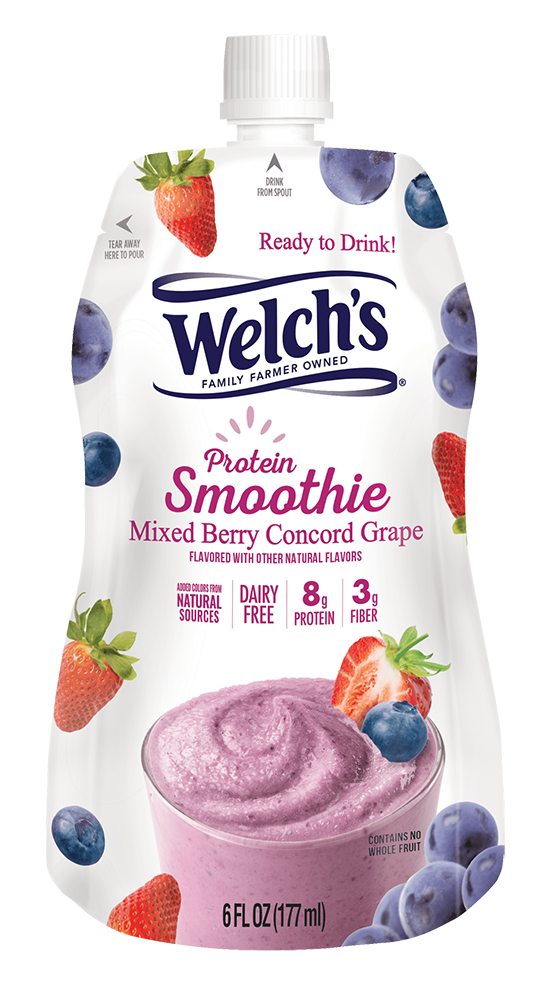 Welch's Mixed Berry Ready To-Drink Protein Smoothie, 6 fl oz, 12-Pack
