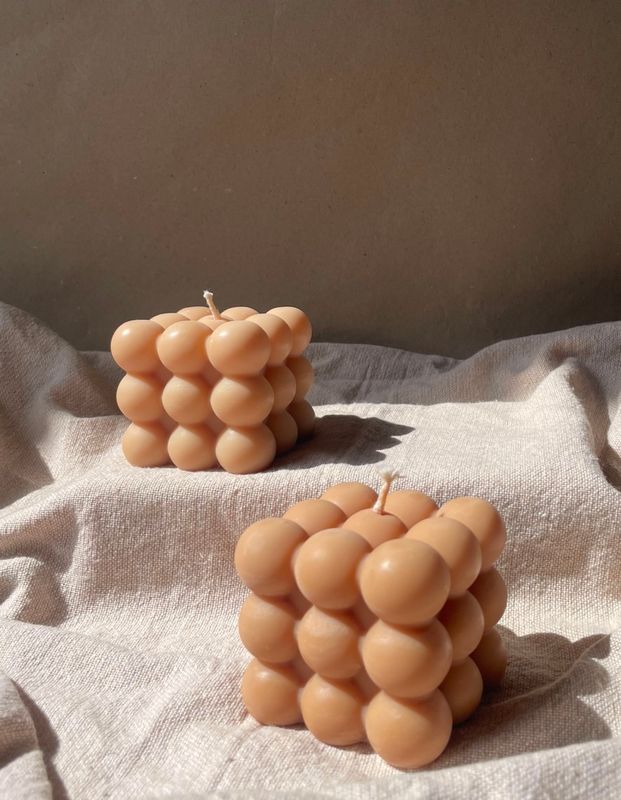 Bougie Bubble - Non Parfumée Brun