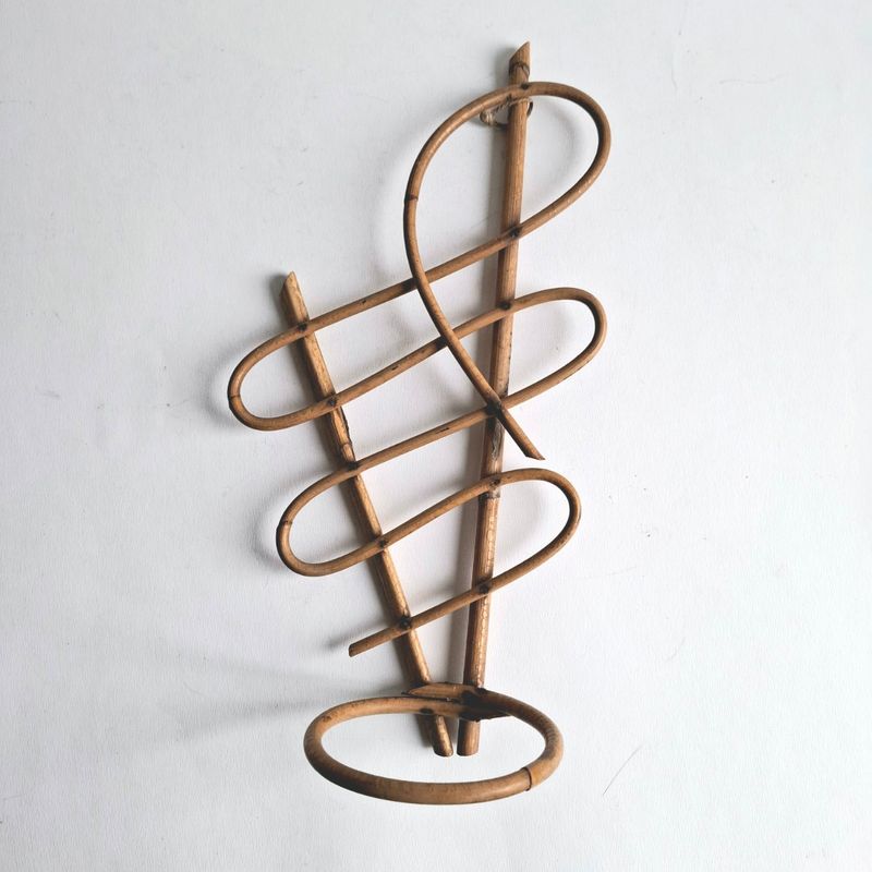 jaren 60 rotan plantenhanger