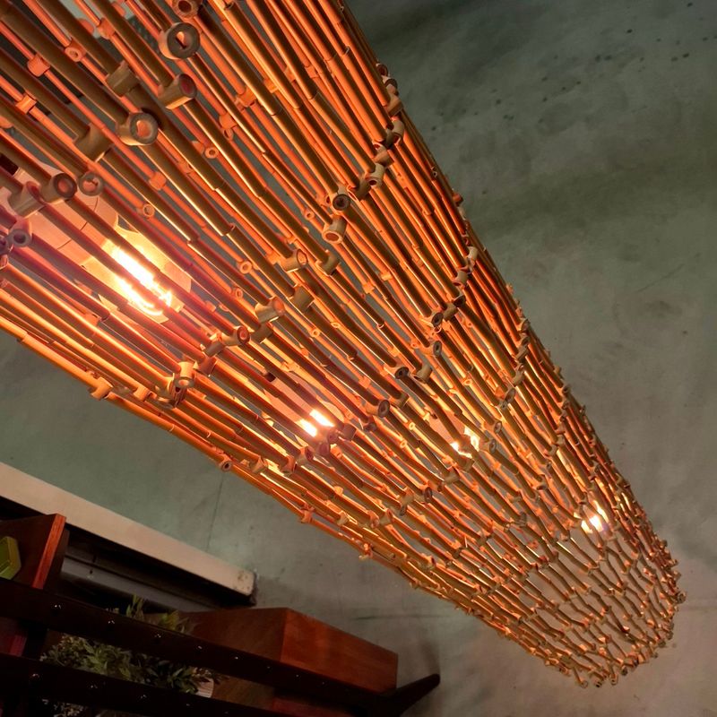 jaren 60/70 (rotan) plafondlamp