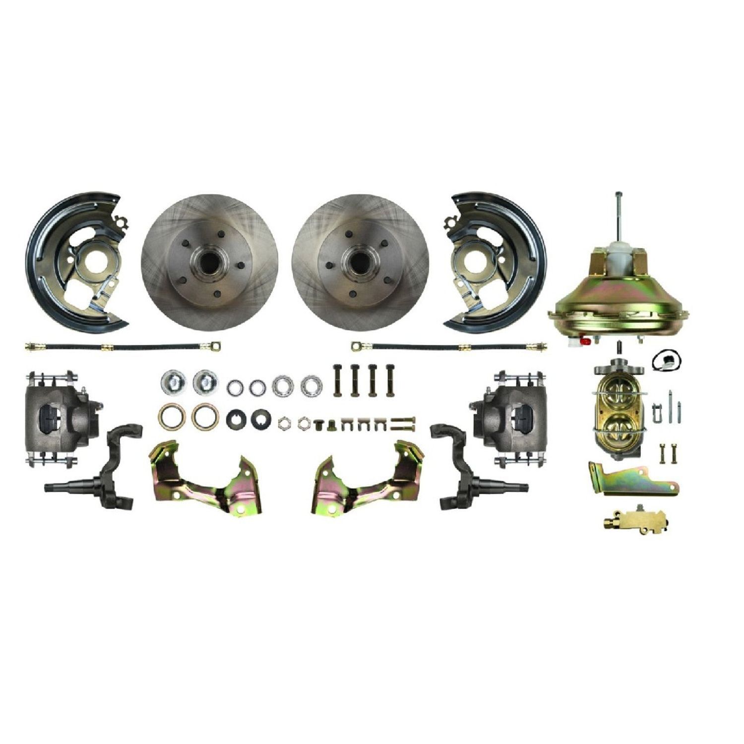 1967-69 Camaro Firebird, 67-74 Nova Front Disc Brake Conversion Kit w/ Booster/Master &amp; Drilled/Slotted Rotors