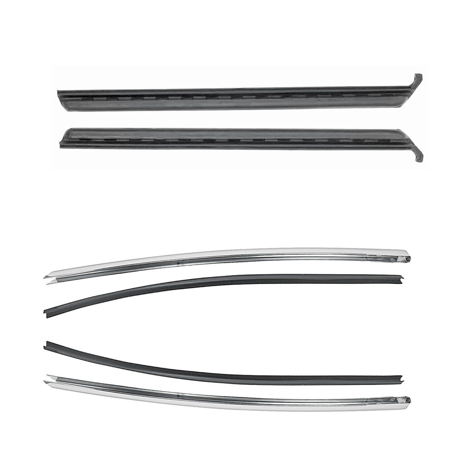 1968-72 Chevelle Quarter Glass Chrome Trim &amp; Seal